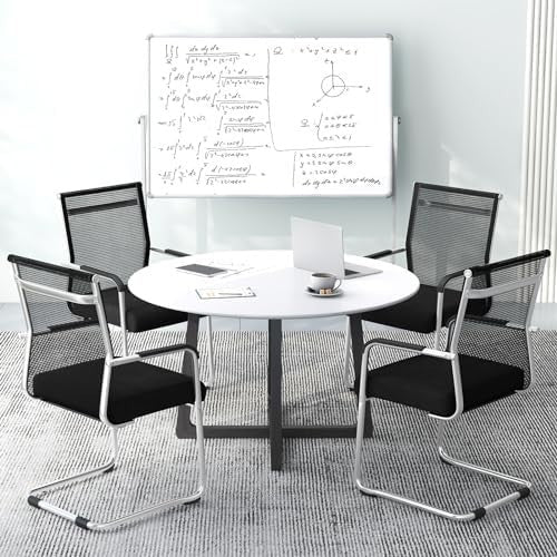 4x Mesh Conference Chairs Stackable Office 150kg - Kwikley