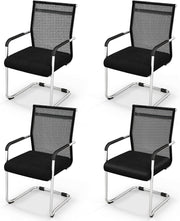 4x Mesh Conference Chairs Stackable Office 150kg - Kwikley
