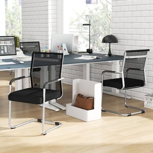 4x Mesh Conference Chairs Stackable Office 150kg - Kwikley