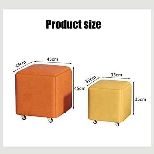 5 - in - 1 Cube Ottoman Chair Stackable Foot Stool Storage Swivel Dark Blue - Kwikley