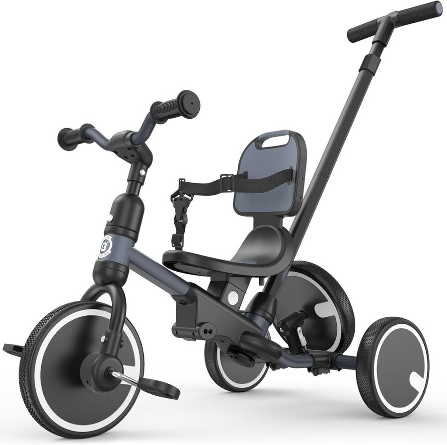 5 In 1 Toddler Trike Push Handle Safety Harness Balance Bike Ride On - Kwikley