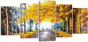5 - Piece Autumn Landscape Canvas Wall Art Modern Abstract Decor - Kwikley