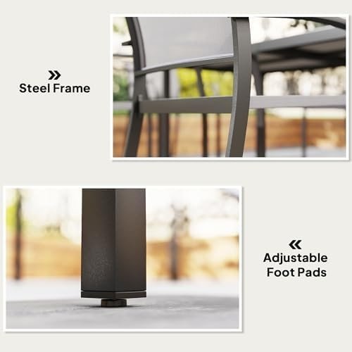 5 - Piece Outdoor Garden Dining Set Stackable Armchairs Grey Table - Kwikley