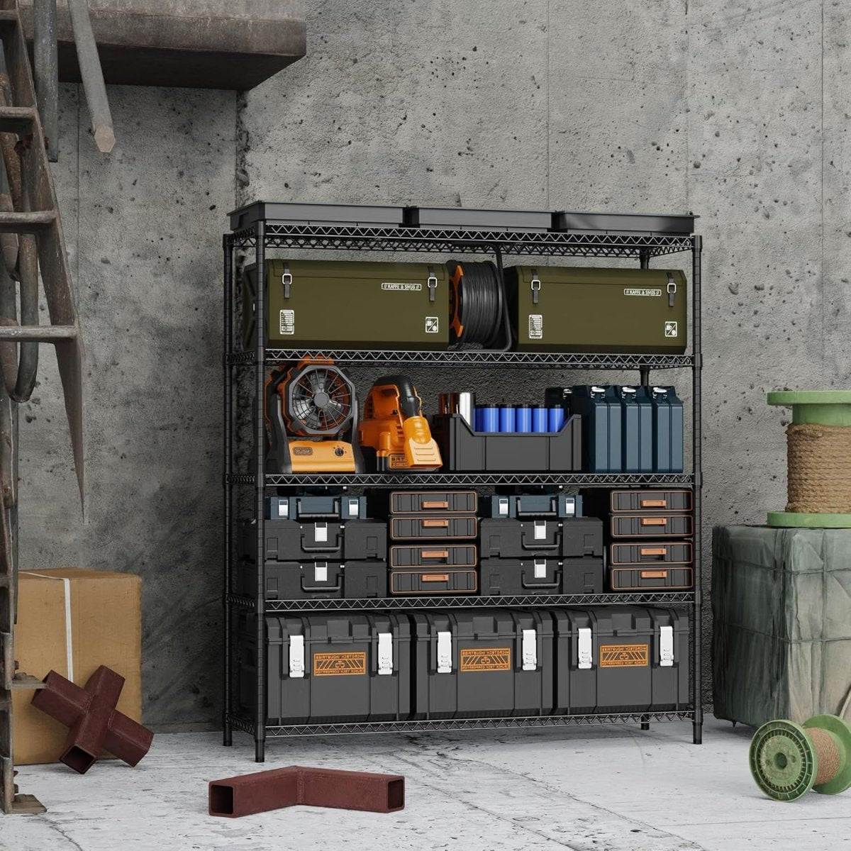 5 Shelf Heavy Duty Storage Rack 150x45x178cm Adjustable - Kwikley