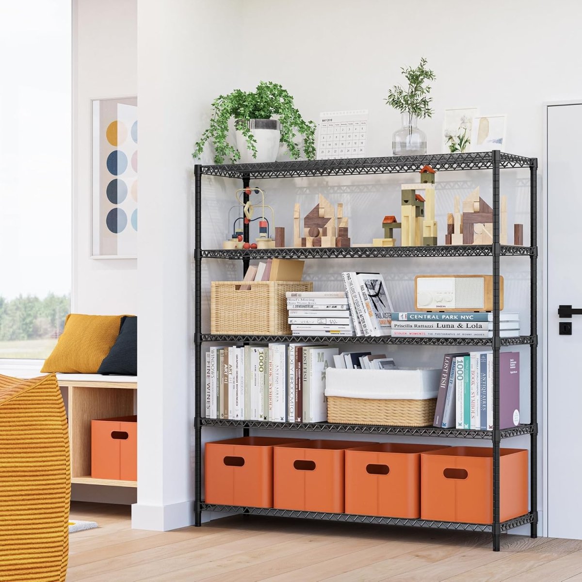 5 Shelf Heavy Duty Storage Rack 150x45x178cm Adjustable - Kwikley