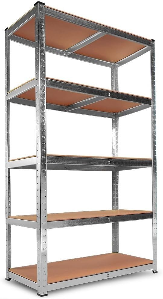 5 - Tier Heavy Duty Garage Shelf 180x90x40cm Adjustable Galvanised Metal - Kwikley