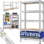 5 - Tier Heavy Duty Garage Shelf 180x90x40cm Expandable Rust - Proof Metal - Kwikley