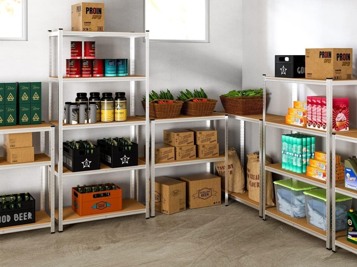 5 - Tier Heavy Duty Garage Shelf 180x90x40cm Expandable Rust - Proof Metal - Kwikley