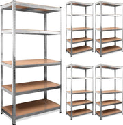 5 - Tier Heavy Duty Garage Shelf 180x90x40cm Galvanised Steel Adjustable - Kwikley