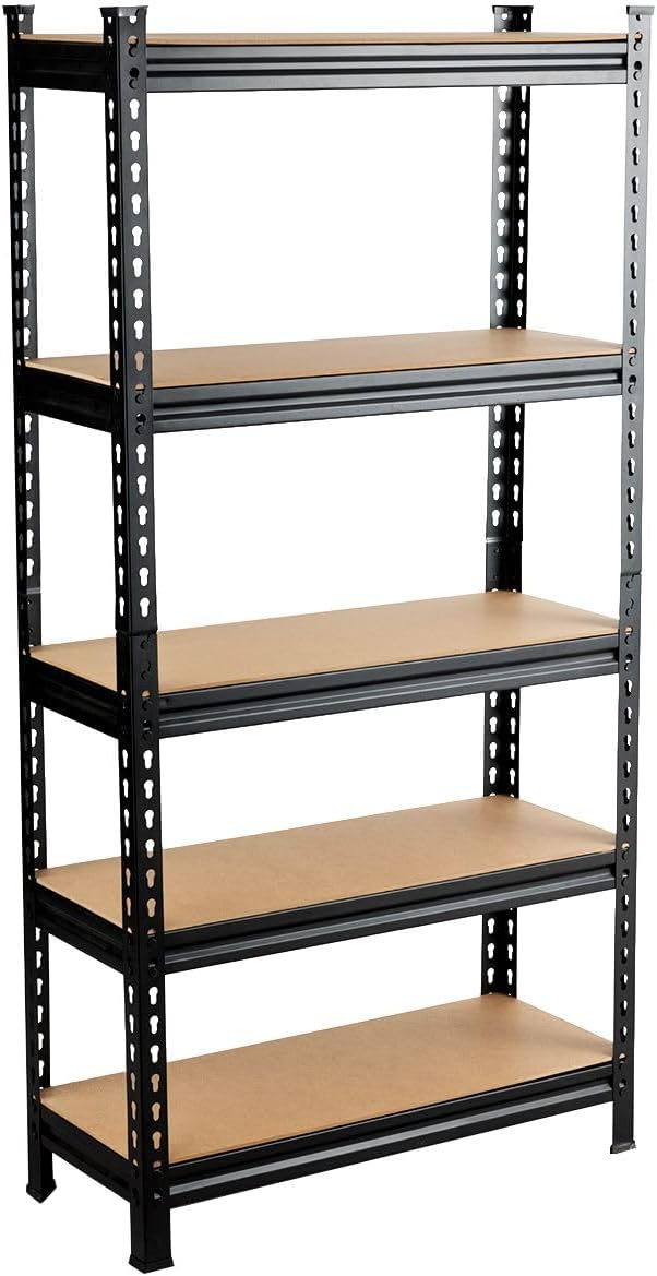 5 Tier Heavy Duty Storage Rack Steel Shelving 75x30x150cm - Kwikley