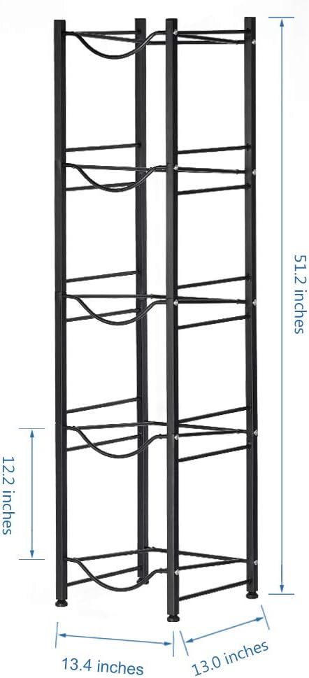 5 Tier Water Jug Rack 5 Gallon Bottle Holder Steel Storage - Kwikley