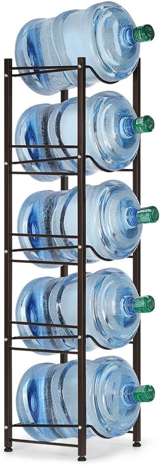 5 Tier Water Jug Rack 5 Gallon Bottle Holder Steel Storage - Kwikley