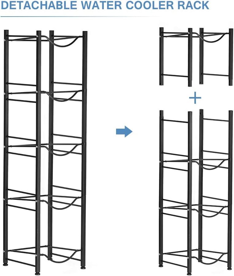 5 Tier Water Jug Rack 5 Gallon Bottle Holder Steel Storage - Kwikley