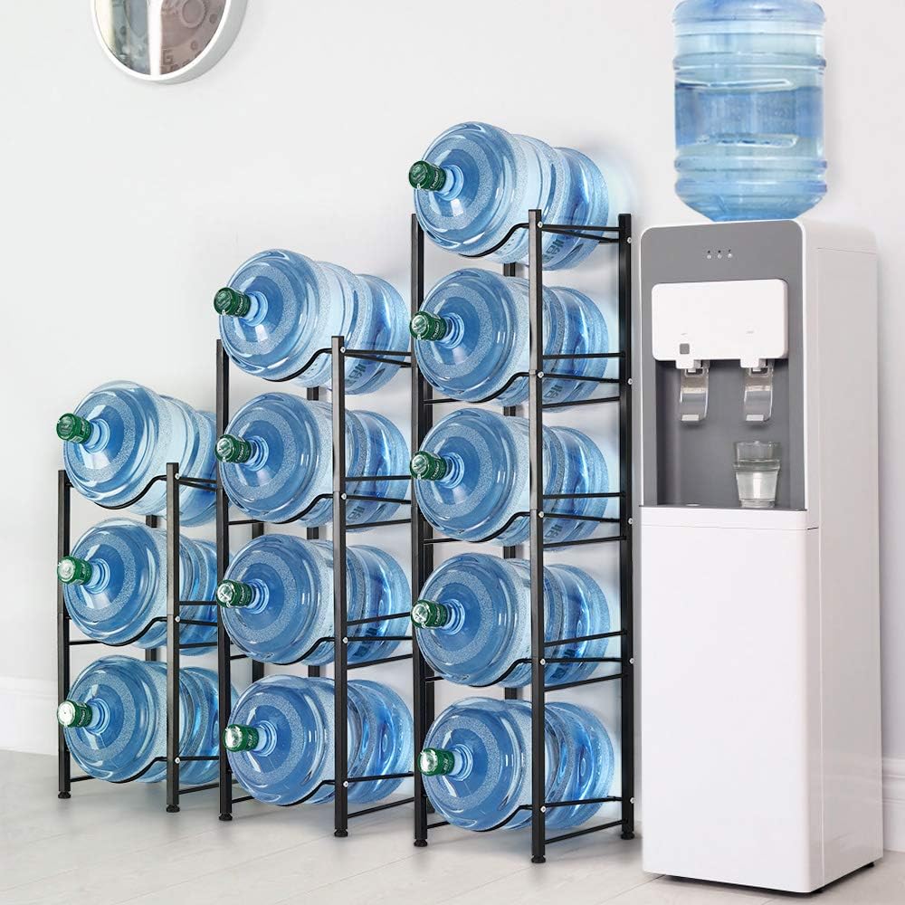 5 Tier Water Jug Rack 5 Gallon Bottle Holder Steel Storage - Kwikley