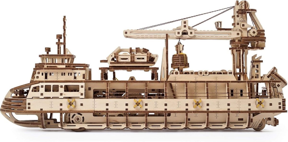 500pc Wooden Research Vessel Model Kit Mechanical Ship 3D Puzzle DIY - Kwikley