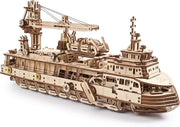 500pc Wooden Research Vessel Model Kit Mechanical Ship 3D Puzzle DIY - Kwikley
