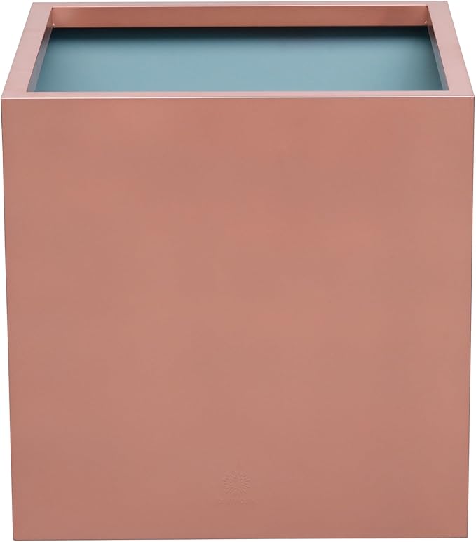 50cm Copper Cube Planter XL Metal Zinc Outdoor Garden Pot - Kwikley