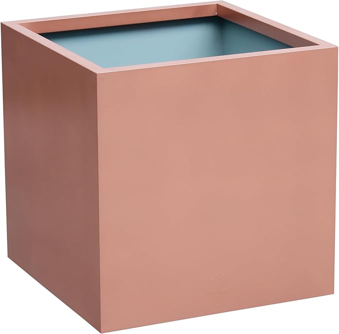 50cm Copper Cube Planter XL Metal Zinc Outdoor Garden Pot - Kwikley