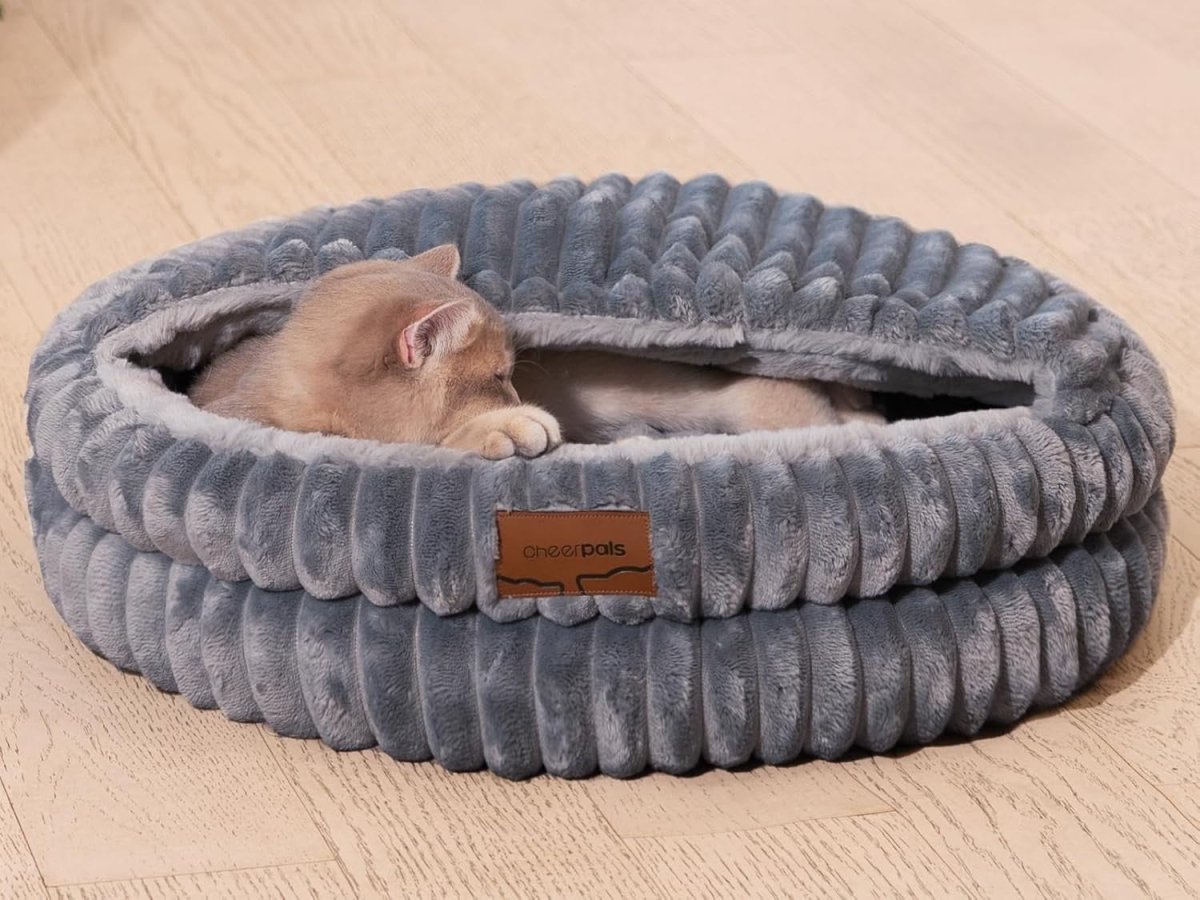 50cm Cozy Cat Cave Bed Covered Washable Warm Indoor Pet Nest - Kwikley
