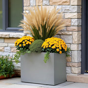 50cm Grey Trough Planter Stone Effect Outdoor Plant Pot Box - Kwikley