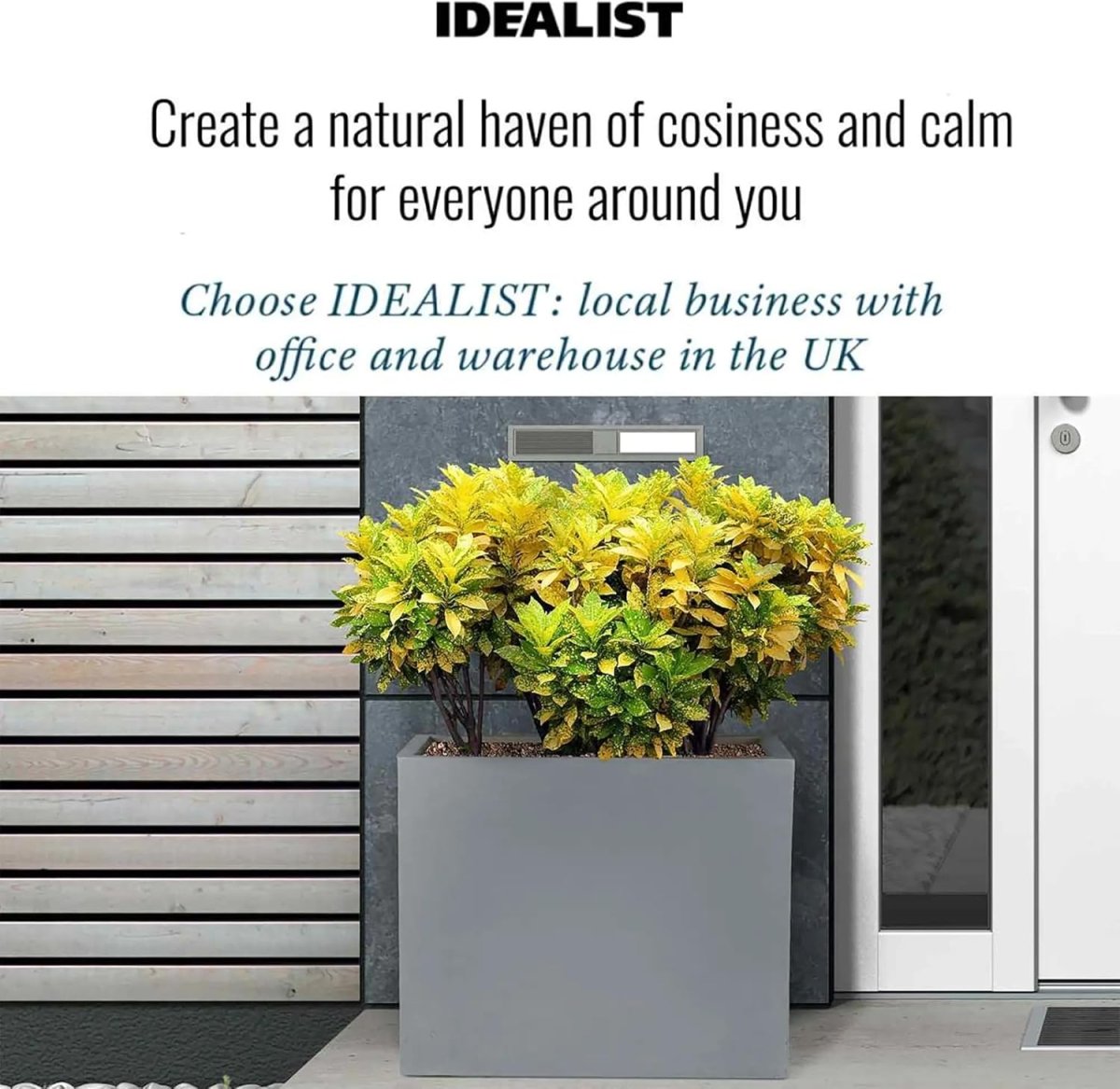 50cm Grey Trough Planter Stone Effect Outdoor Plant Pot Box - Kwikley