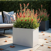 50cm White Trough Planter Stone Effect Outdoor Plant Pot Box - Kwikley