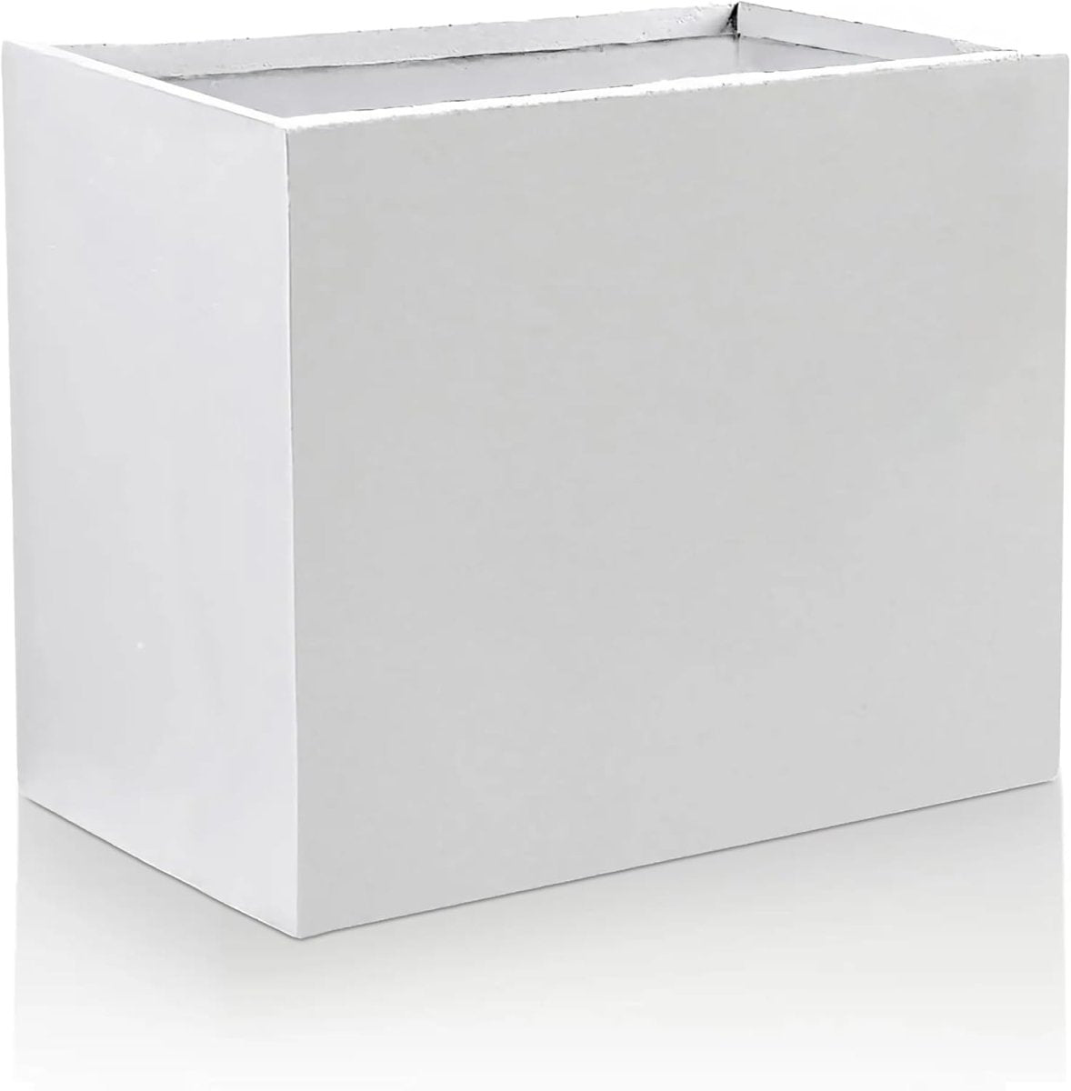 50cm White Trough Planter Stone Effect Outdoor Plant Pot Box - Kwikley