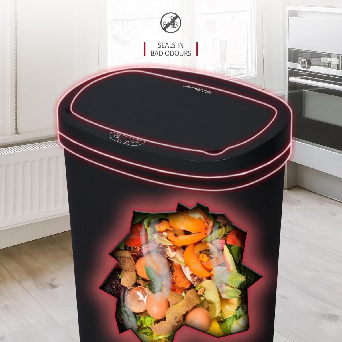 50L Automatic Sensor Kitchen Bin Touchless Motion Rubbish Black - Kwikley