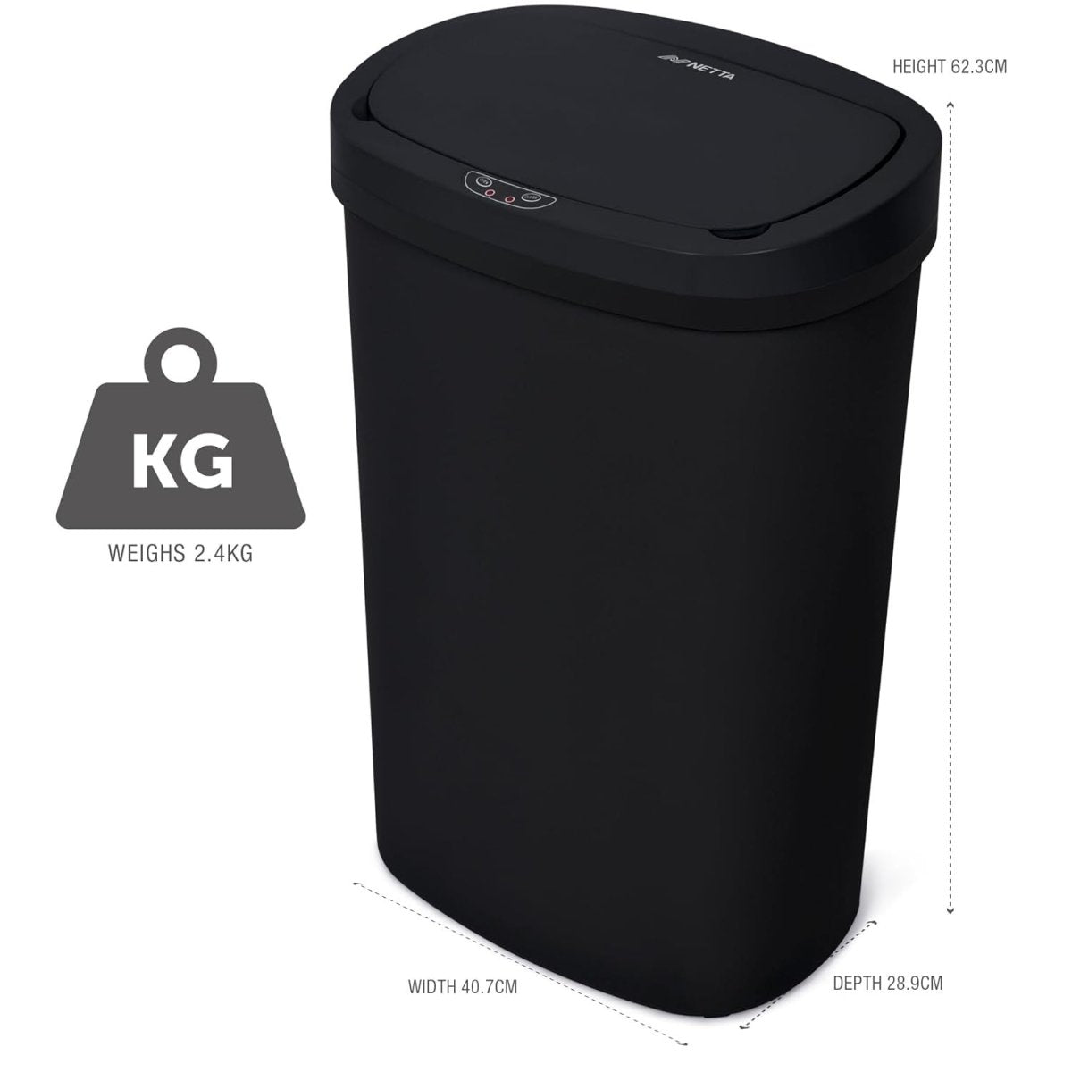 50L Automatic Sensor Kitchen Bin Touchless Motion Rubbish Black - Kwikley