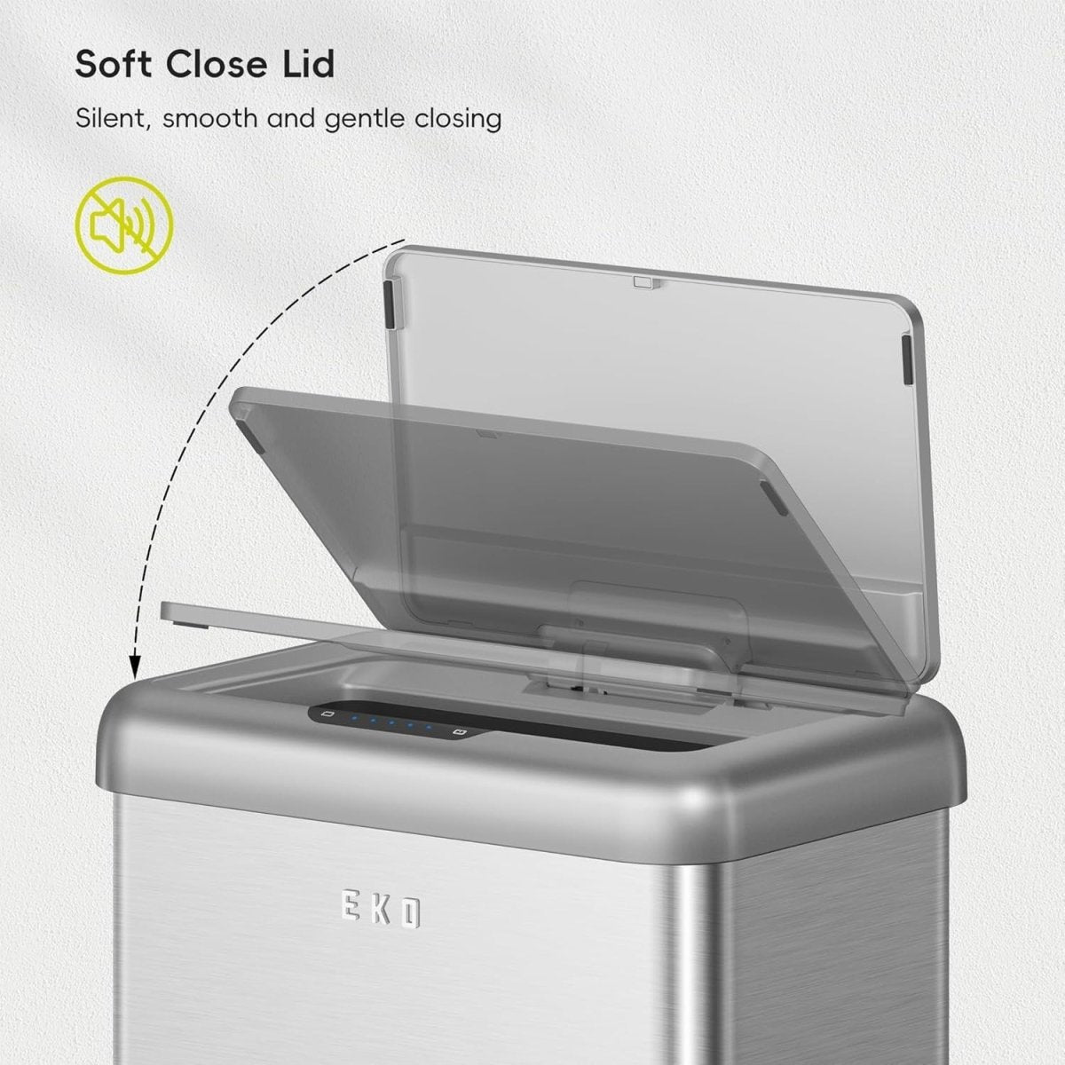 50L Dual Compartment Motion Sensor Kitchen Bin Stainless Steel - Kwikley