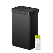 50L Matt Black Sensor Bin Stainless Steel Soft Close - Kwikley