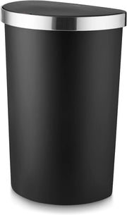 50L Motion Sensor Kitchen Bin Curved Black Soft Close Lid - Kwikley
