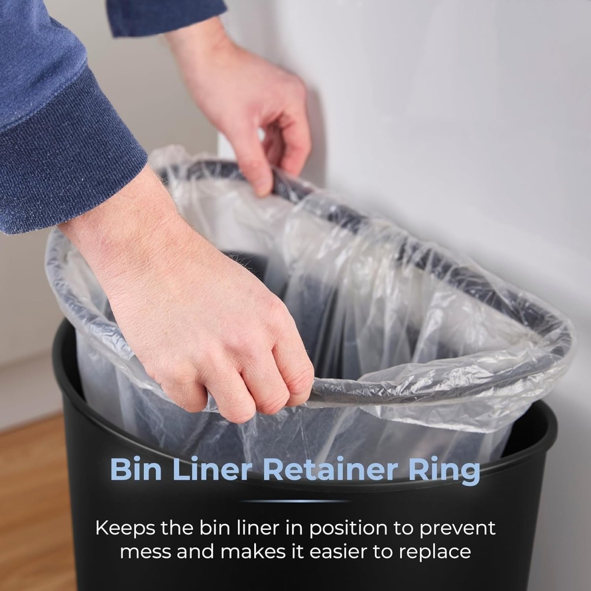 50L Motion Sensor Kitchen Bin Curved Black Soft Close Lid - Kwikley