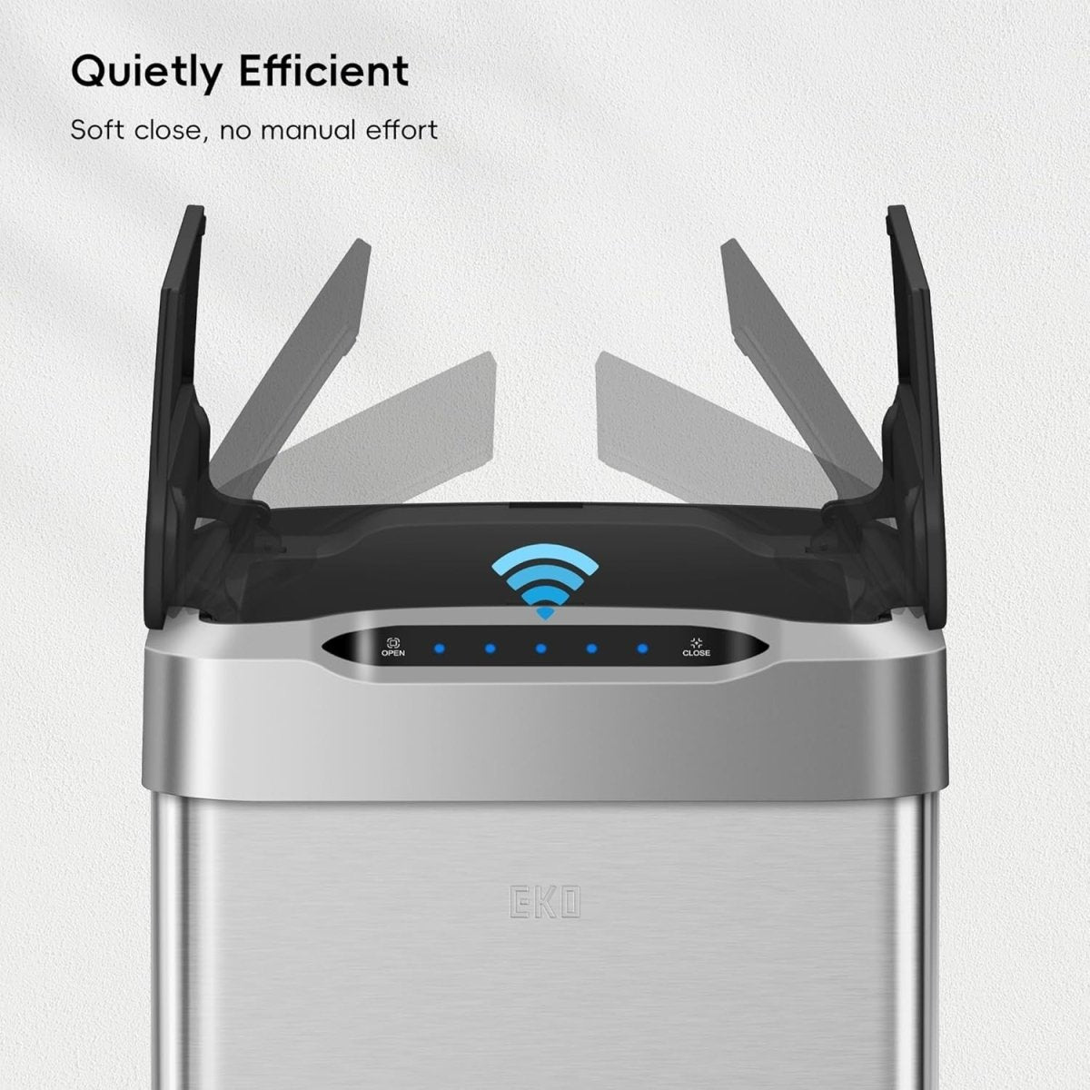 50L Motion Sensor Kitchen Bin Stainless Steel Soft Close - Kwikley