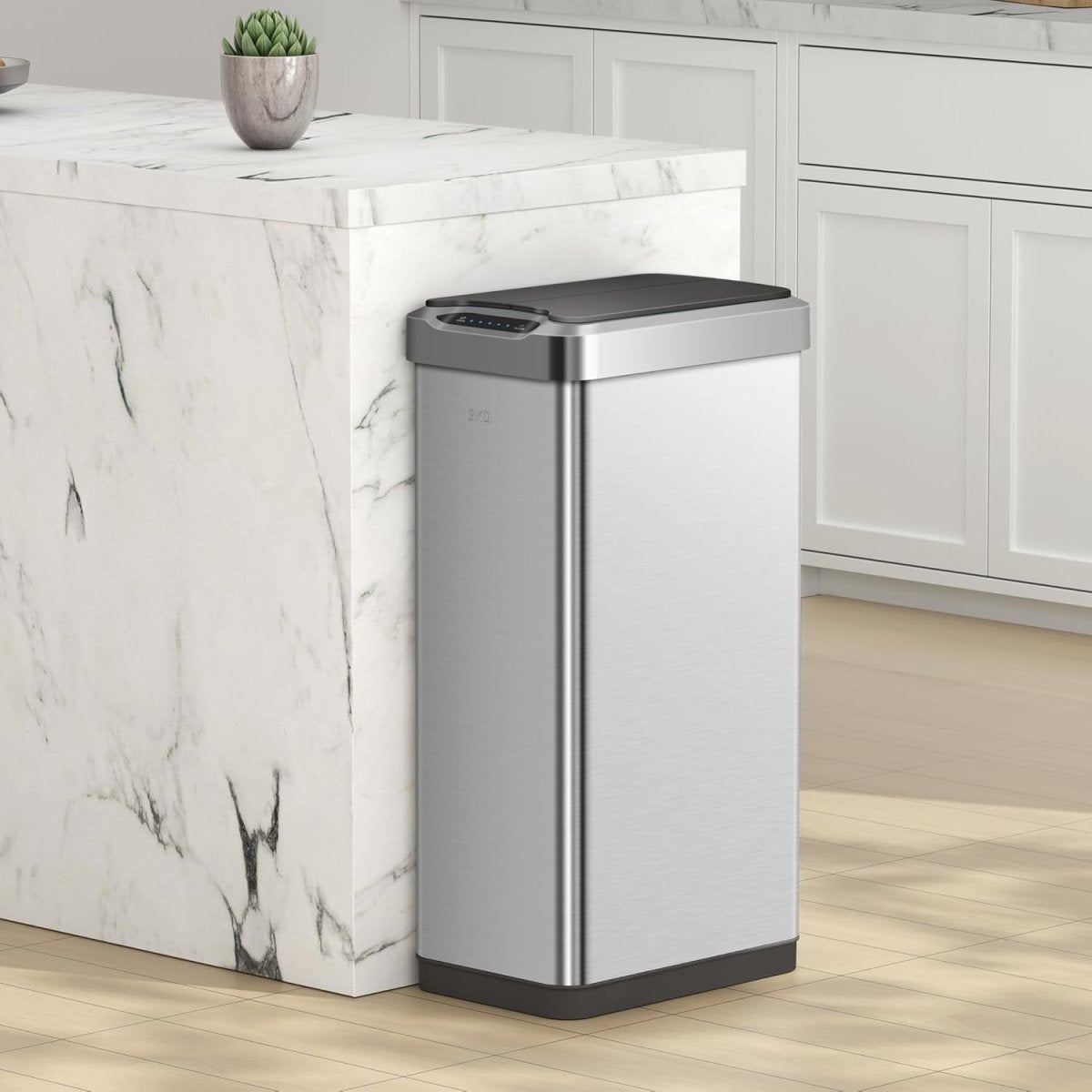 50L Motion Sensor Kitchen Bin Stainless Steel Soft Close - Kwikley