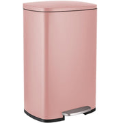 50L Stainless Steel Pedal Bin Soft Close Kitchen Trash Pink - Kwikley
