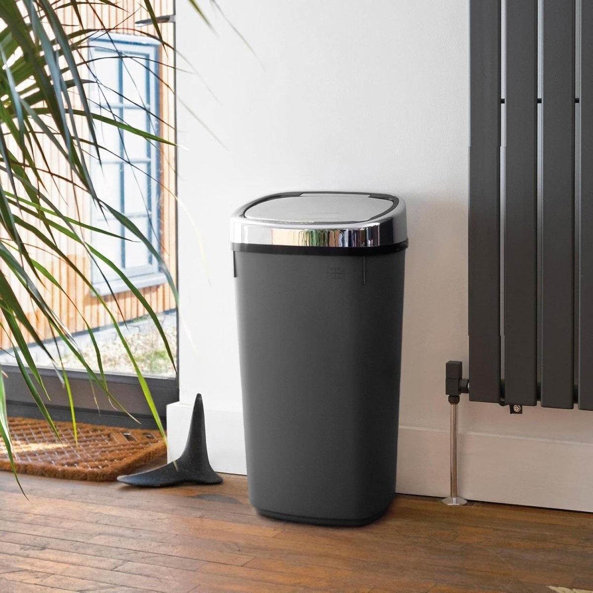 50L Touchless Kitchen Bin Automatic Sensor Anthracite Chrome - Kwikley