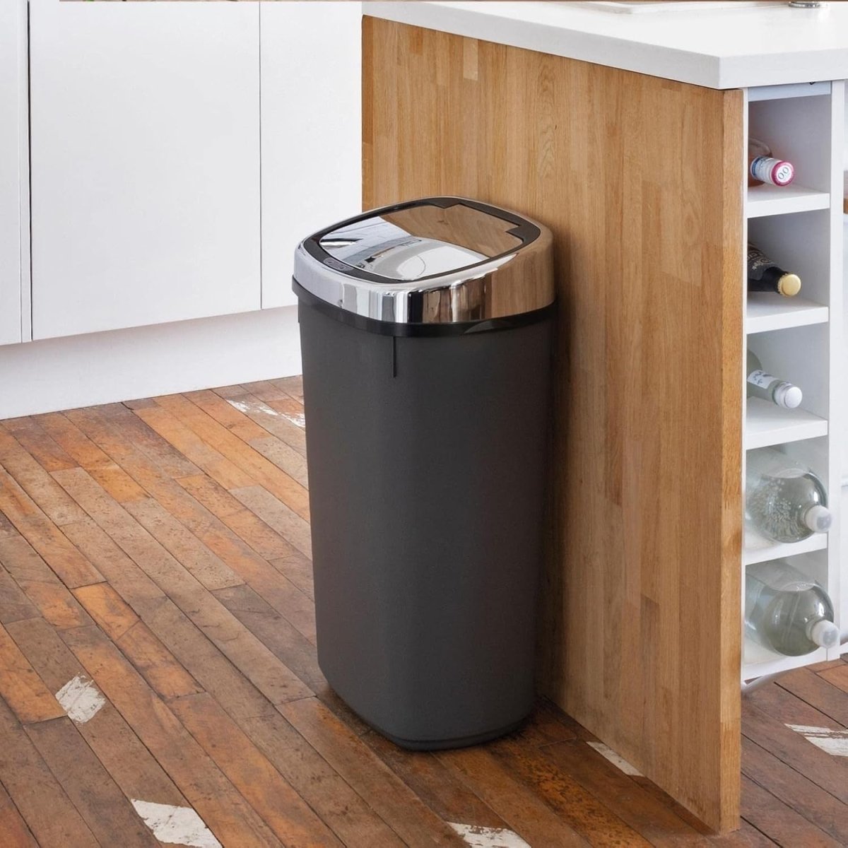 50L Touchless Kitchen Bin Automatic Sensor Anthracite Chrome - Kwikley