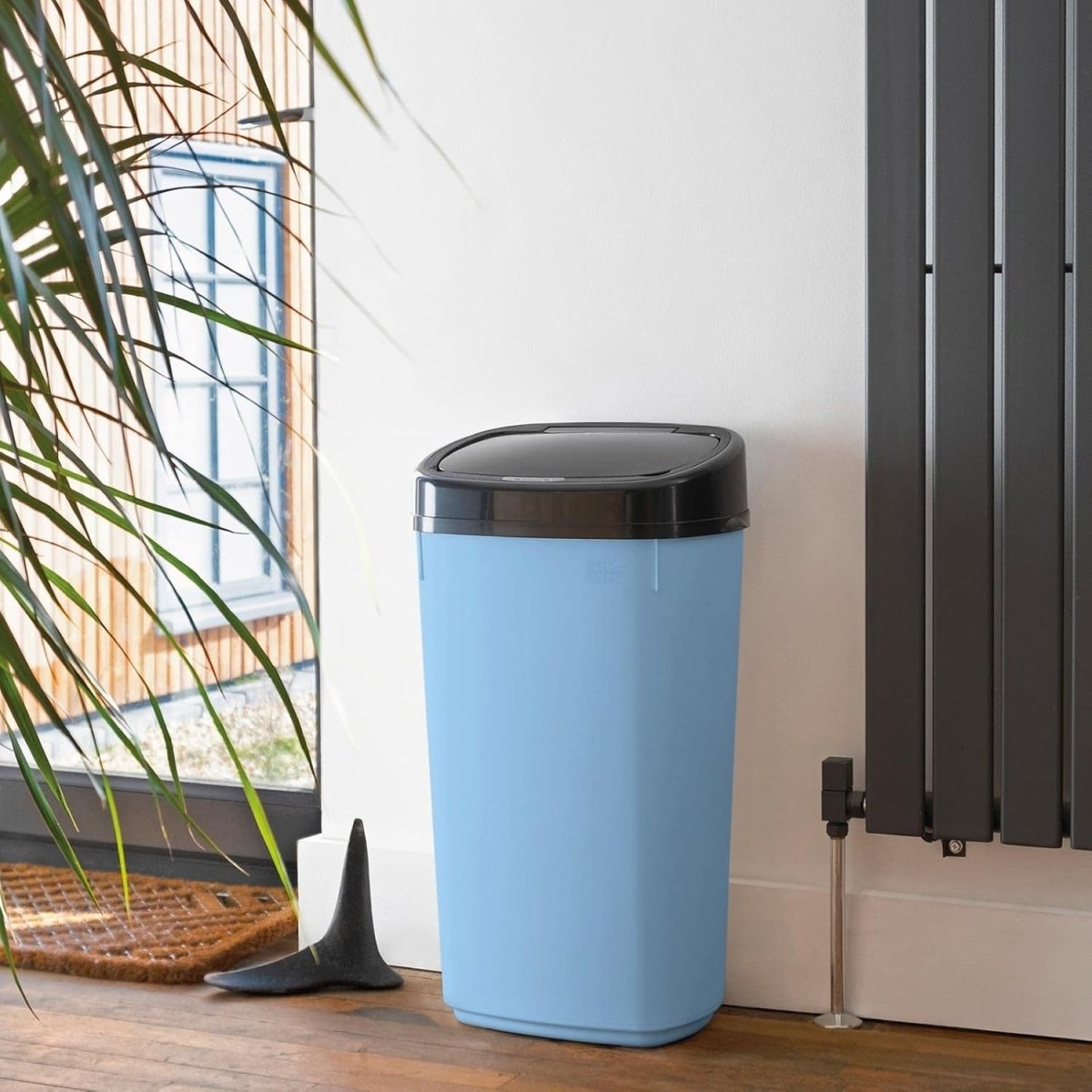 50L Touchless Kitchen Bin Automatic Sensor Pale Blue Black Lid - Kwikley