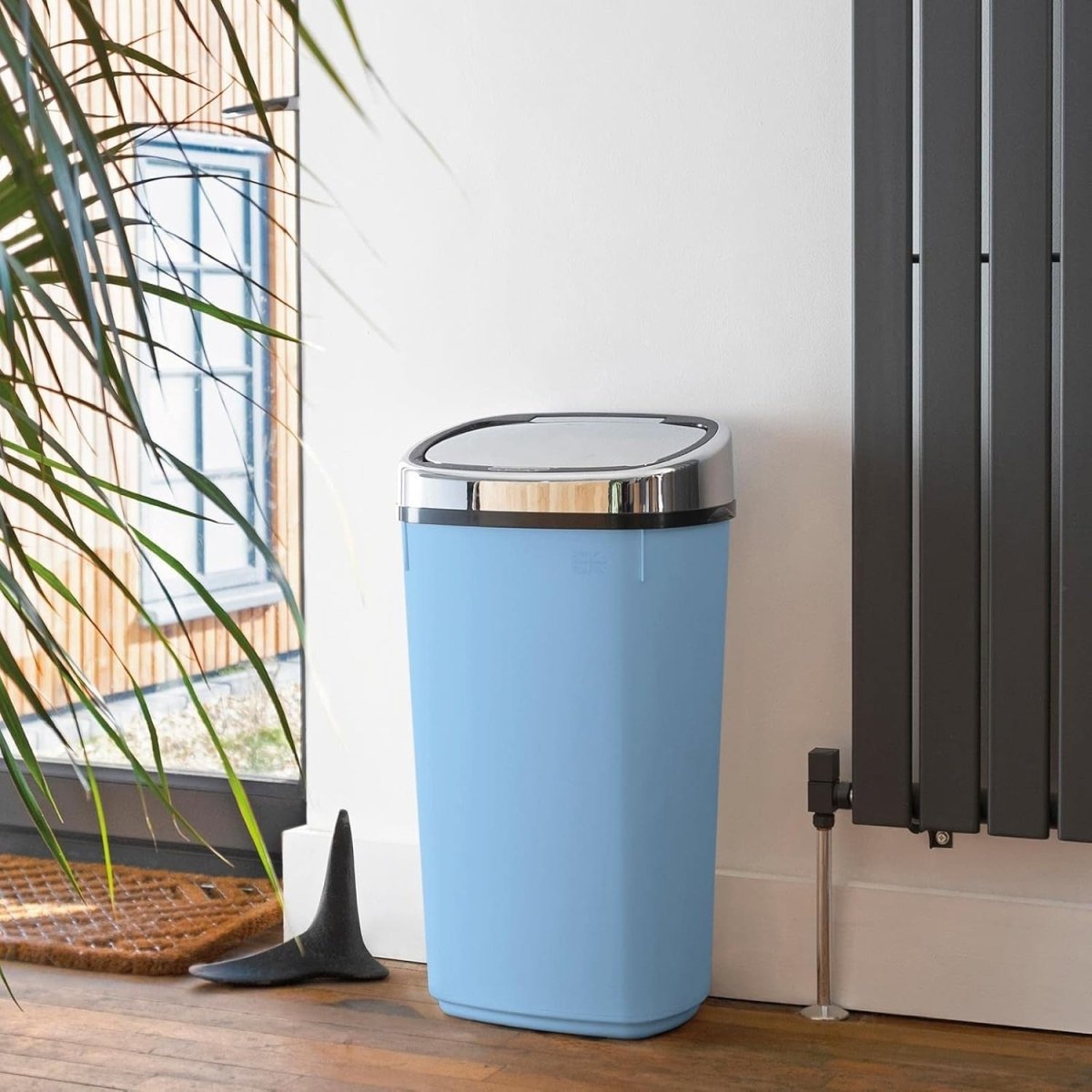 50L Touchless Kitchen Bin Automatic Sensor Pale Blue Chrome - Kwikley