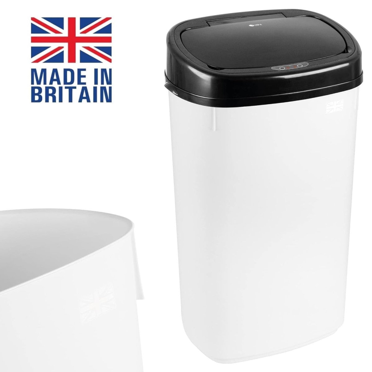 50L Touchless Kitchen Bin Automatic Sensor White Black Lid - Kwikley
