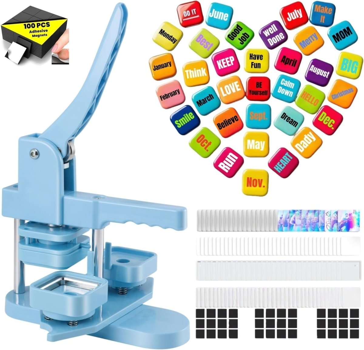 50mm Fridge Magnet Button Maker Press Kit DIY Photo Magnet Machine Set - Kwikley