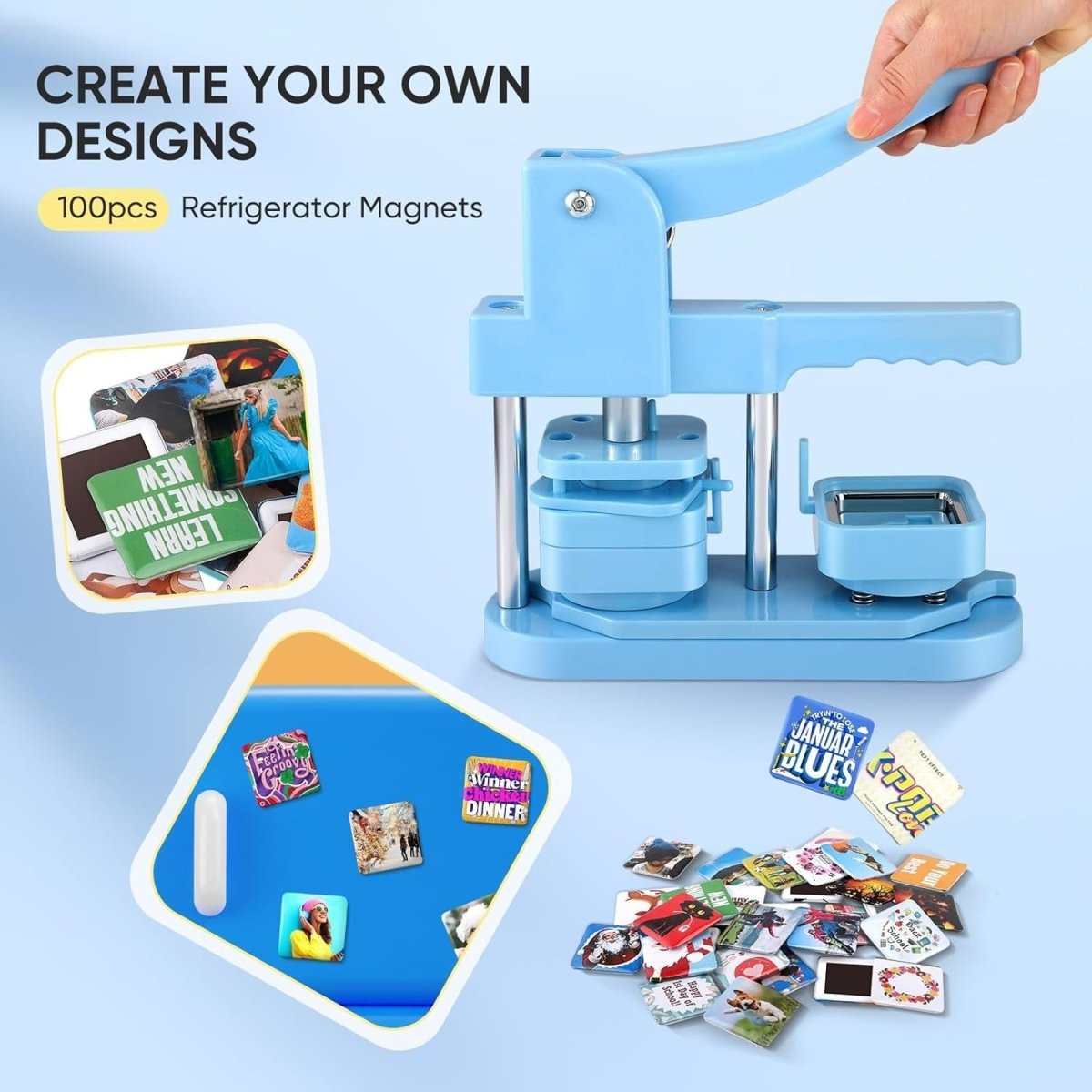 50mm Fridge Magnet Button Maker Press Kit DIY Photo Magnet Machine Set - Kwikley