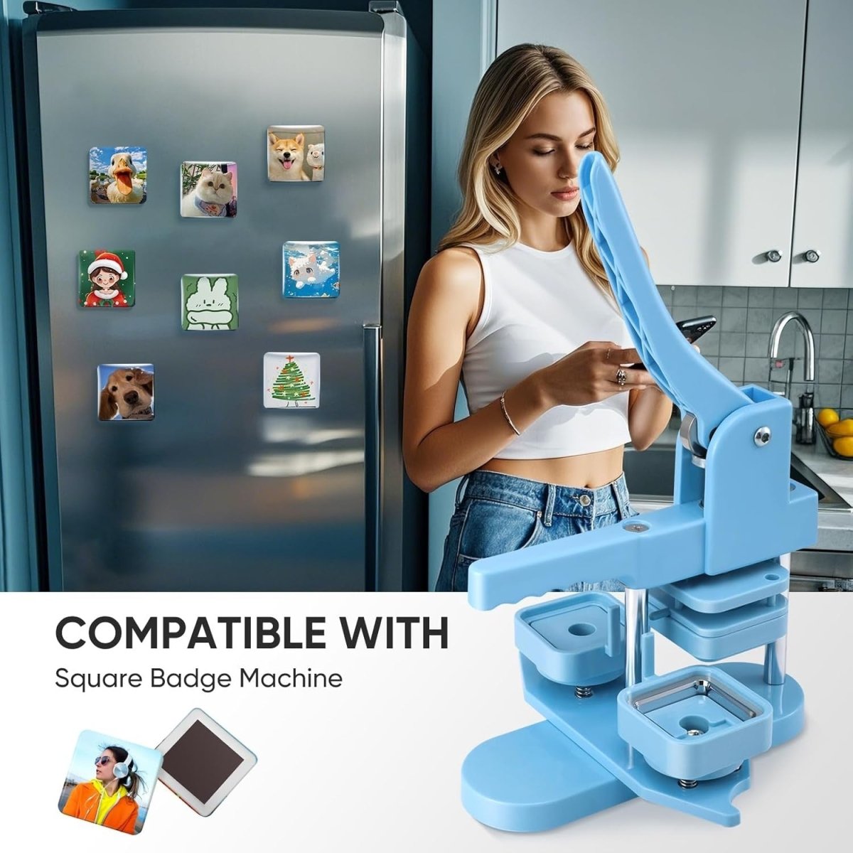 50mm Fridge Magnet Button Maker Press Kit DIY Photo Magnet Machine Set - Kwikley