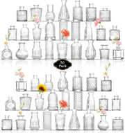50pcs Clear Glass Bud Vases Set Wedding Table Centerpieces Mini Flower Decor - Kwikley
