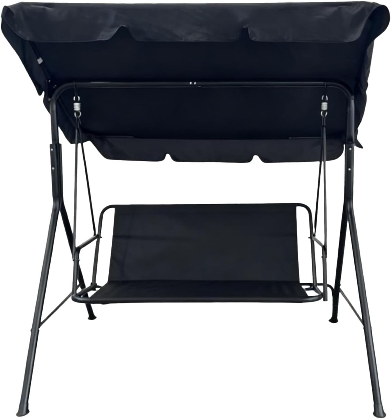 Black 3 Seater Garden Swing Bench with Canopy