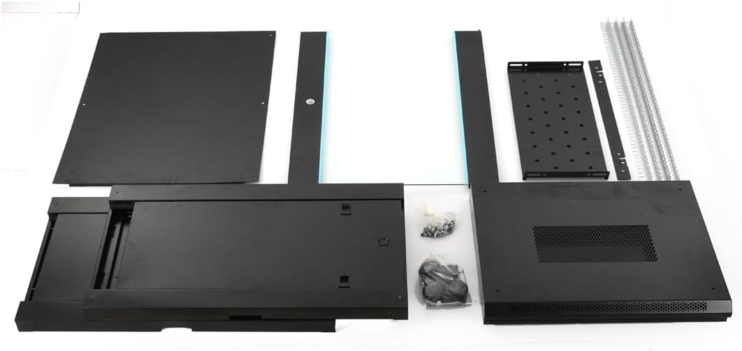 15U Wall Mount Network Server Cabinet Glass Door Black