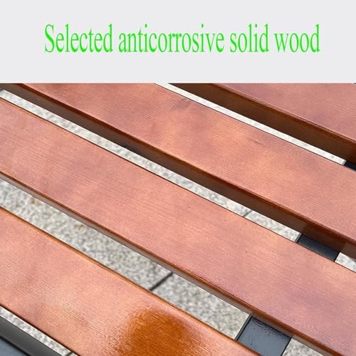 3 Seater Wooden Metal Garden Bench Patio Park Seat 300kg