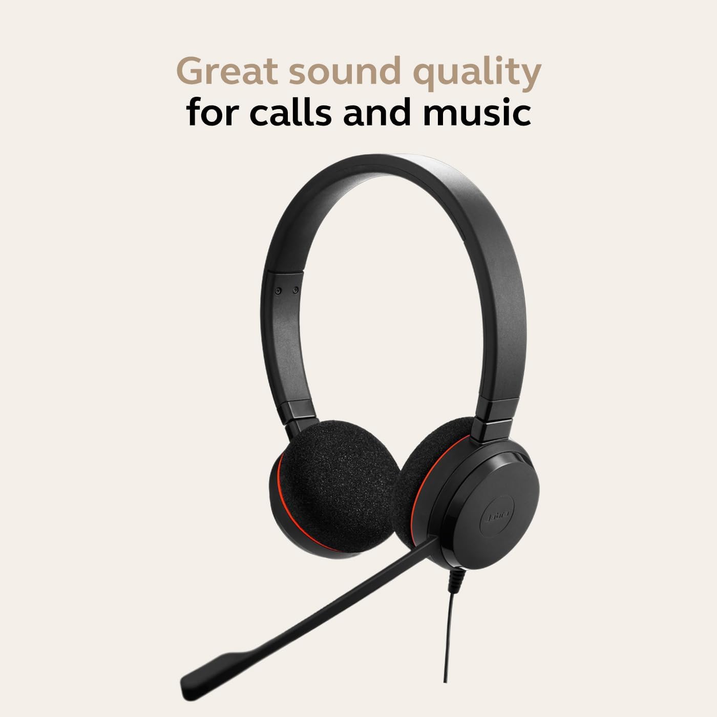 USB Wired Stereo Headset Noise Cancelling Mic Call Control Black