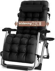 Zero Gravity Patio Lawn Reclining Chair Heavy Duty Sun Lounger Black
